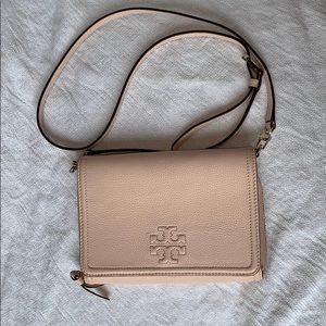 Tory Burch Light Pink Crossbody Wallet On Chain